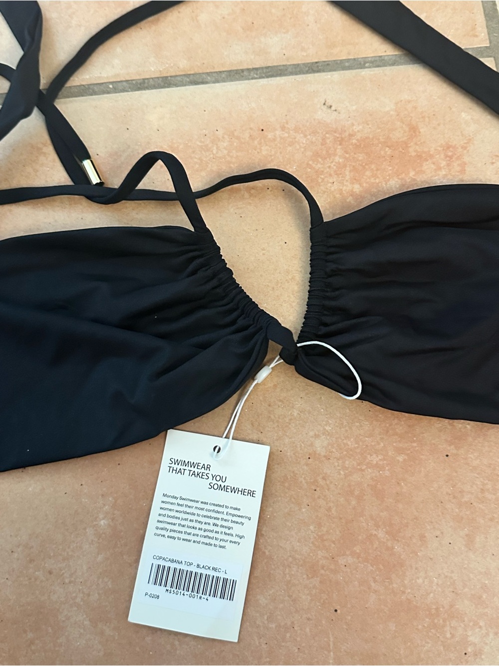 Monday Swimwear Black Tie-Halter Bikini Set - Picture 5 of 8